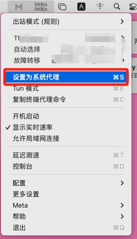 ClashX Meta 设置为系统代理